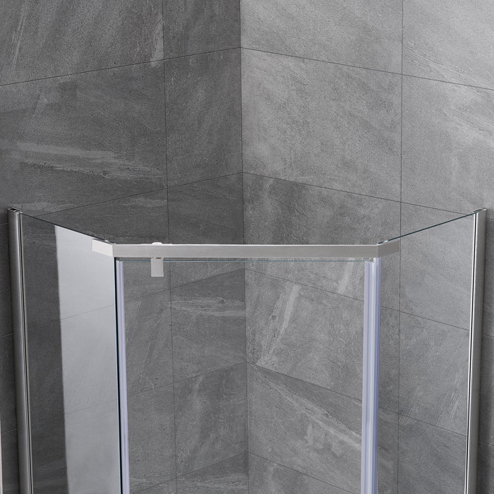 Ove Decors 38" W x 38" D x 75" H Framed Neoangle Corner Shower Kit